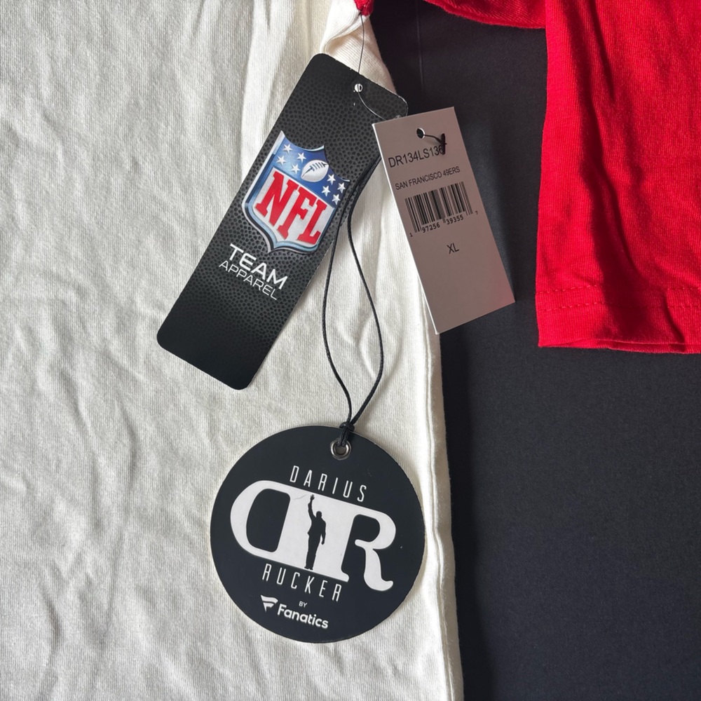 49ers Raglan 3/4 Sleeve Tee | Darius Rucker x Fanatics | XL NWT - Picture 5 of 8